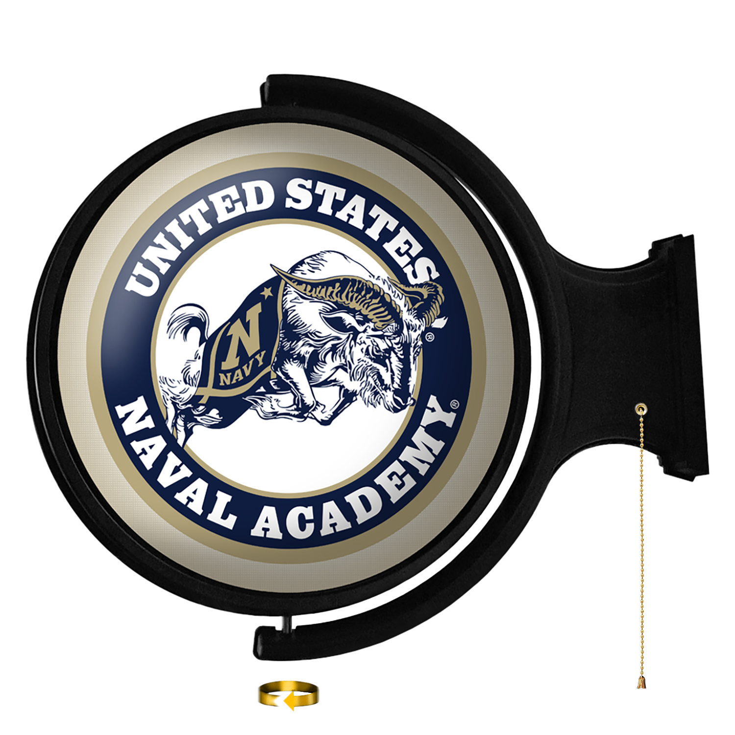 Navy Midshipmen: Bill the Goat - Original Round Rotating Lighted Wall Sign