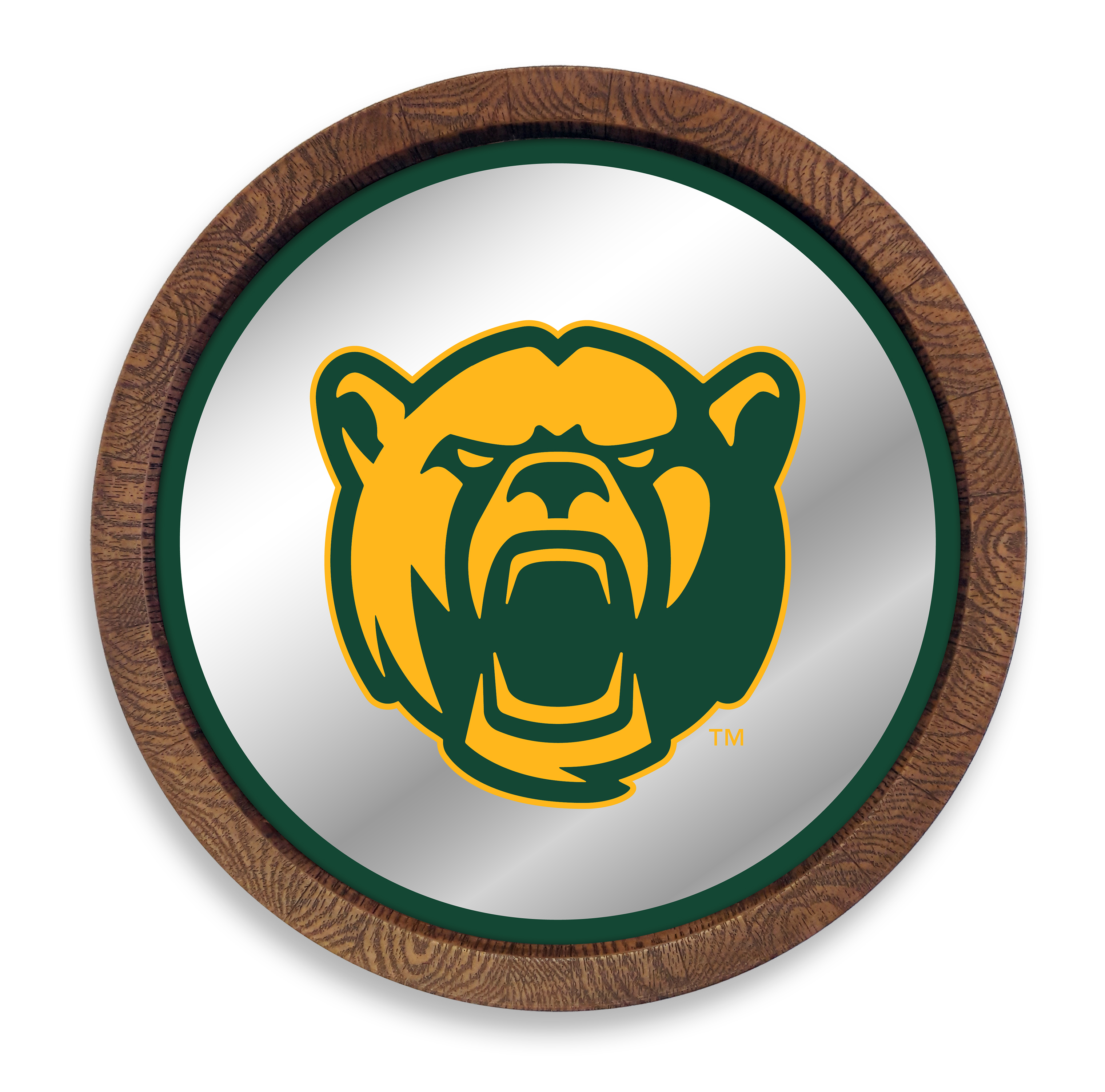 Baylor Bears: Bear - "Faux" Barrel Top Mirrored Wall Sign  