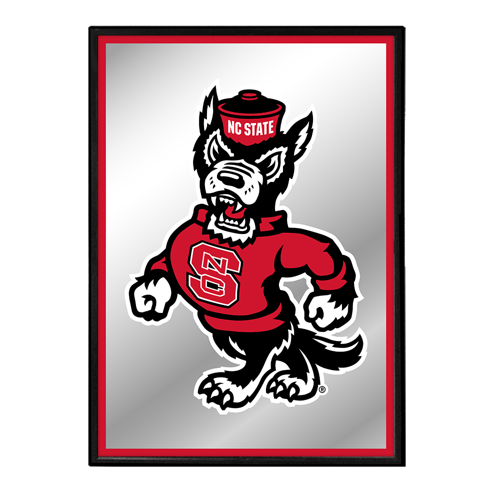 NC State Wolfpack: Mascot - Framed Mirrored Wall Sign