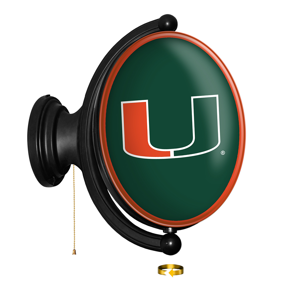 Miami Hurricanes: Original Oval Rotating Lighted Wall Sign