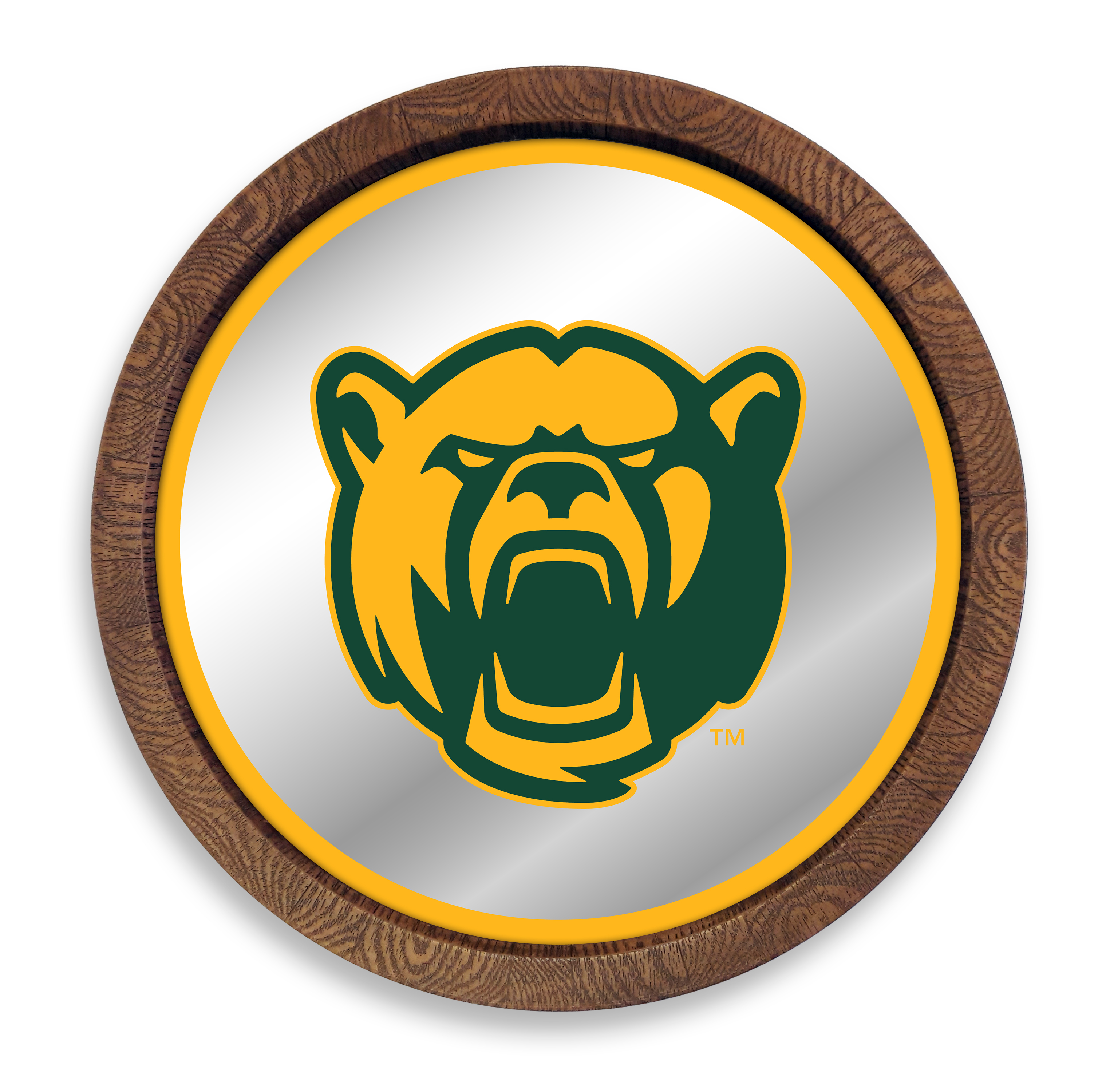Baylor Bears: Bear - "Faux" Barrel Top Mirrored Wall Sign  