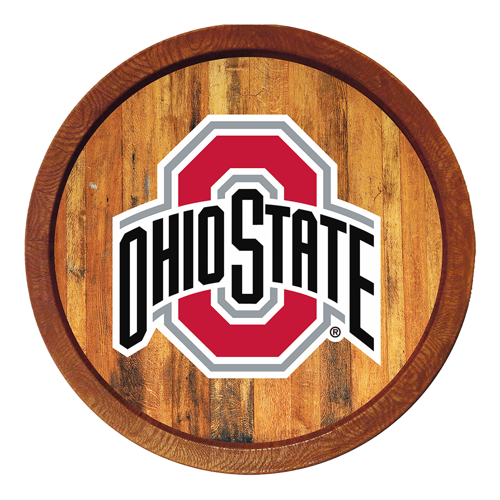 Ohio State Buckeyes: "Faux" Barrel Top Sign  