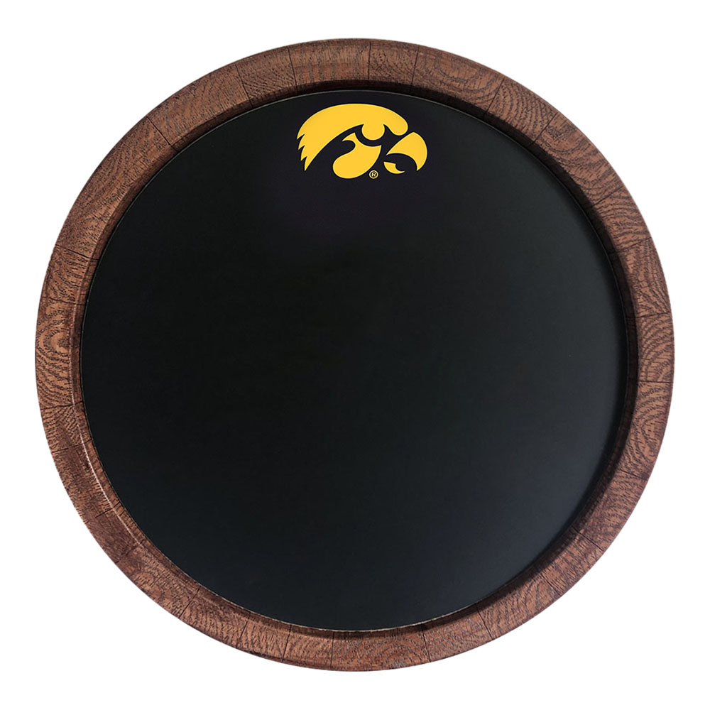 Iowa Hawkeyes: Chalkboard "Faux" Barrel Top Sign  