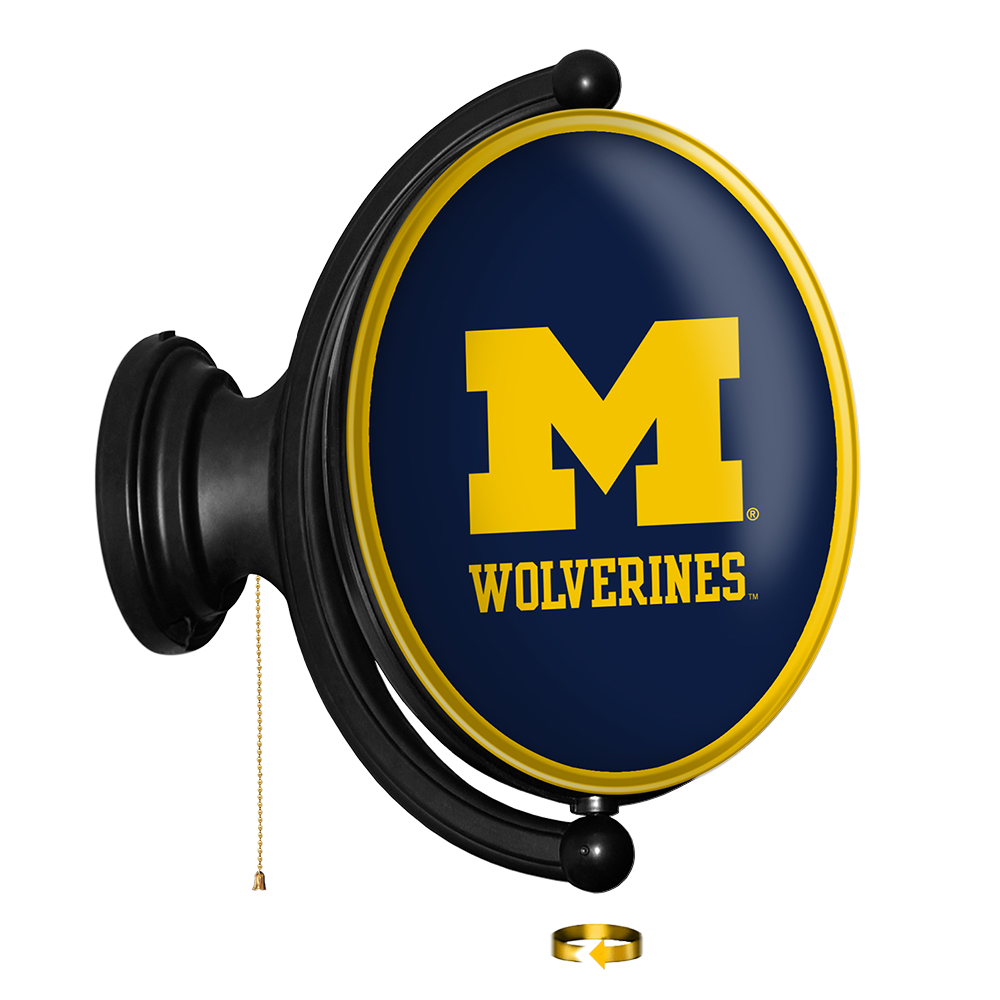 Michigan Wolverines: Original Oval Rotating Lighted Wall Sign