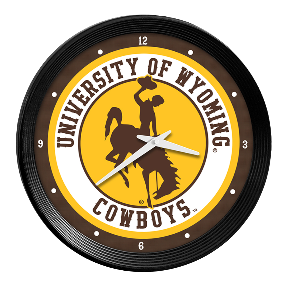 Wyoming Cowboys Ribbed Frame Wall Clock