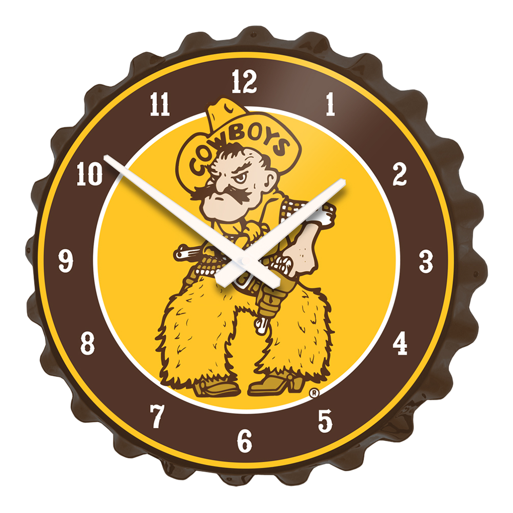 Wyoming Cowboys Pistol Pete - Bottle Cap Wall Clock