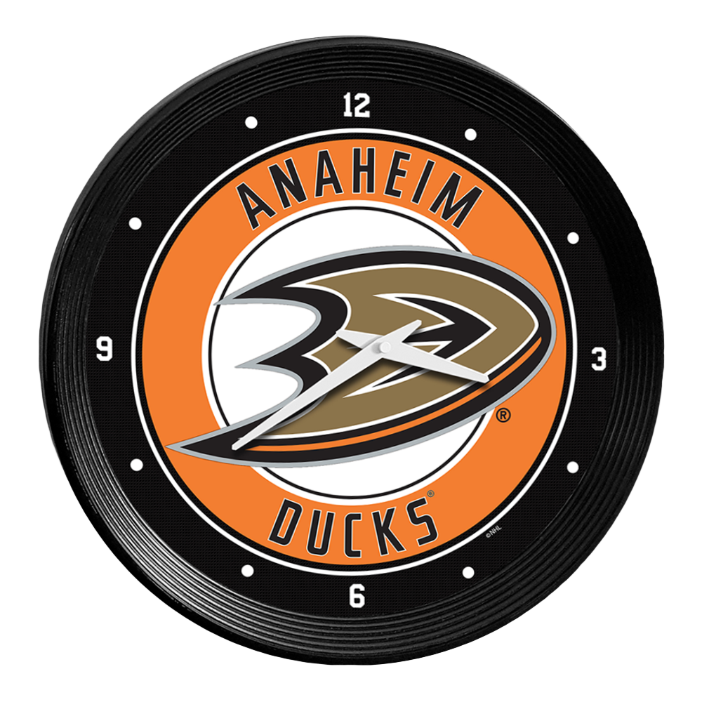 Anaheim Ducks Ribbed Frame Wall Clock