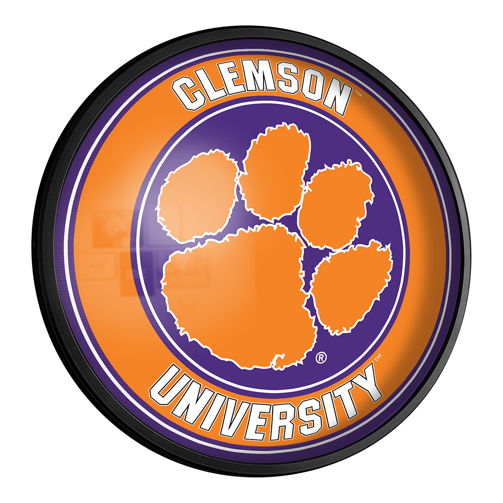 Clemson Tigers Round Slimline Lighted Wall Sign