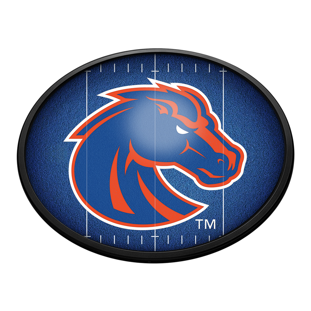 Boise State Broncos On the 50 - Oval Slimline Lighted Wall Sign