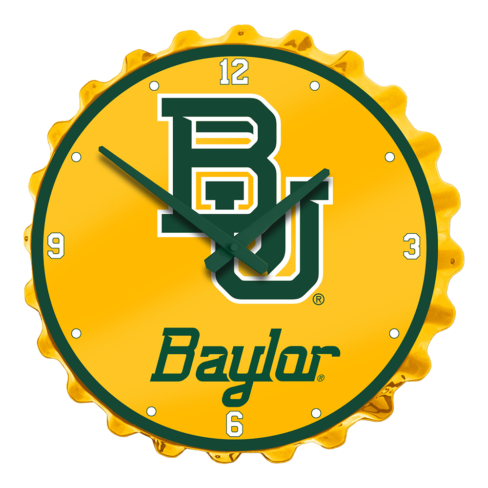 Baylor Bears Script Logo - Bottle Cap Wall Clock