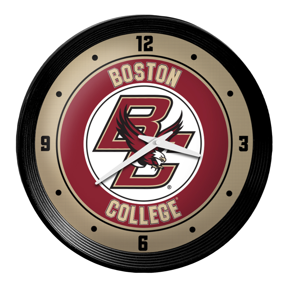 Boston College Eagles: Ribbed Frame Wall Clock
