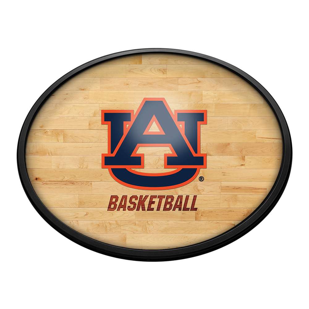 Auburn Tigers: Hardwood - Oval Slimline Lighted Wall Sign