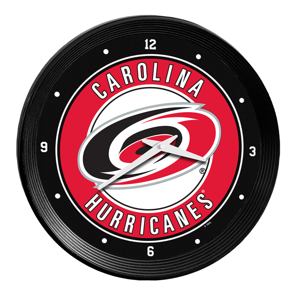 Carolina Hurricanes: Ribbed Frame Wall Clock
