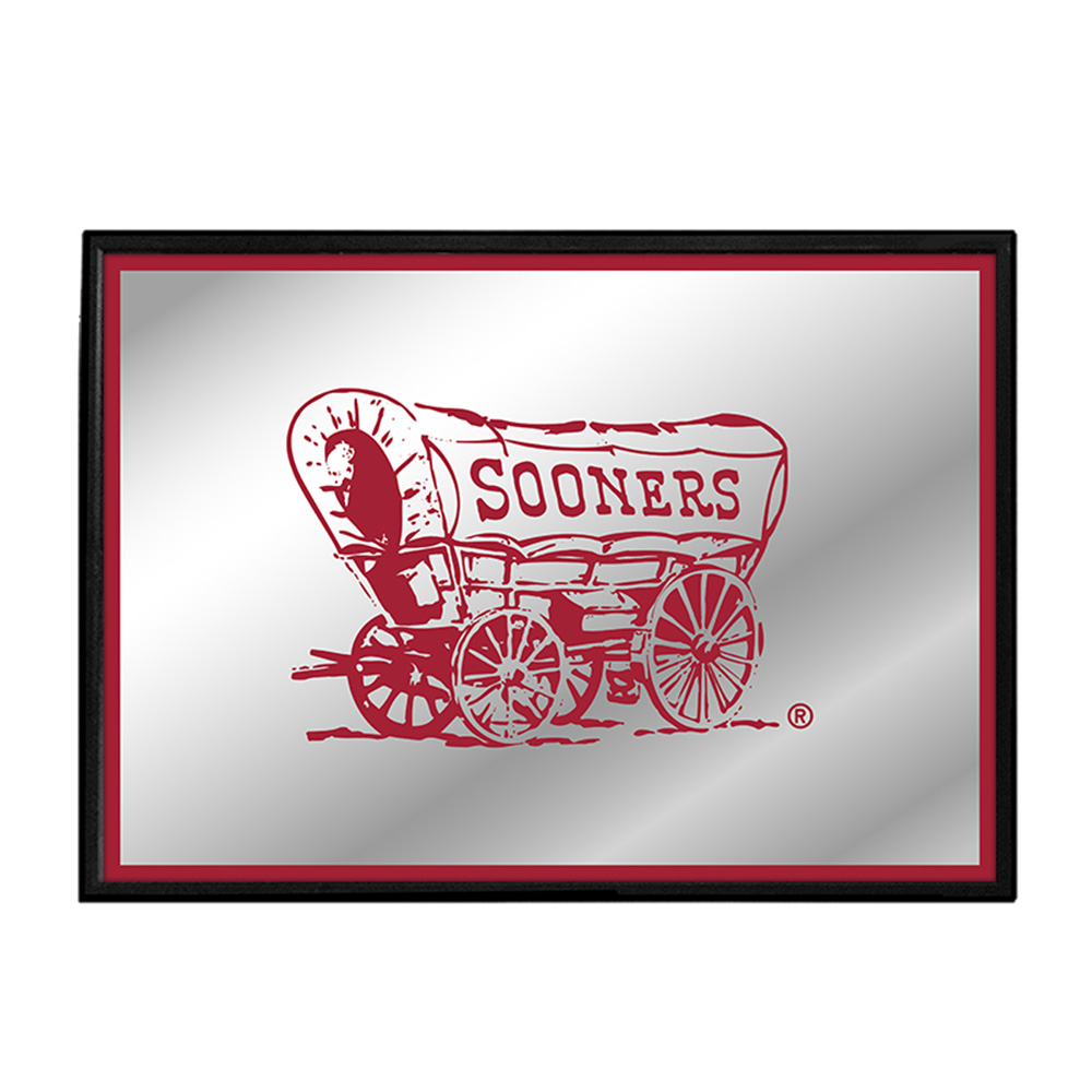 Oklahoma Sooners: Wagon - Framed Mirrored Wall Sign