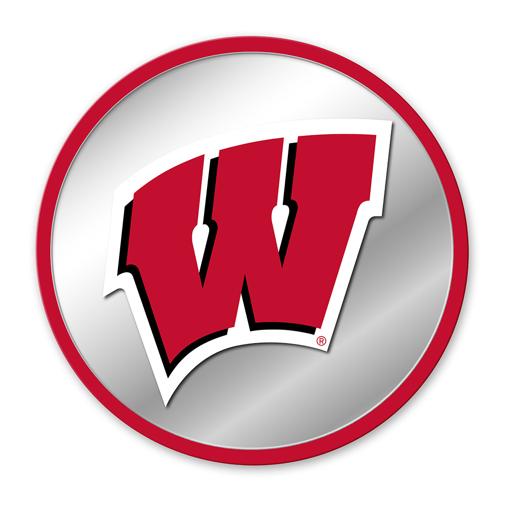 Wisconsin Badgers: Modern Disc Mirrored Wall Sign