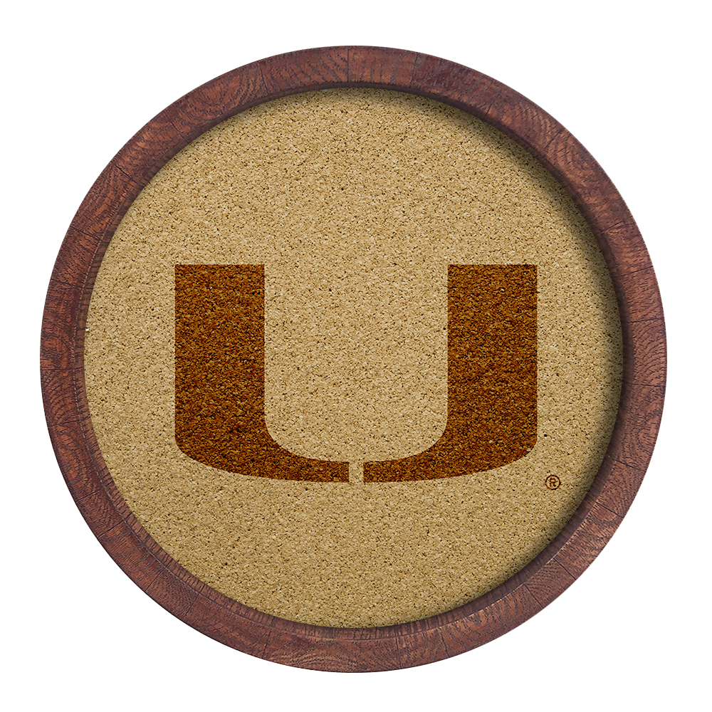 Miami Hurricanes: "Faux" Barrel Framed Cork Board  