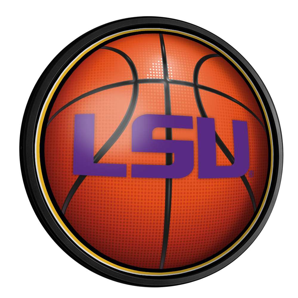 LSU Tigers: Basketball - Round Slimline Lighted Wall Sign  