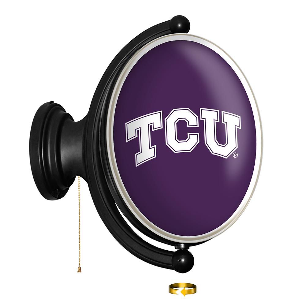 TCU Horned Frogs: Original Oval Rotating Lighted Wall Sign