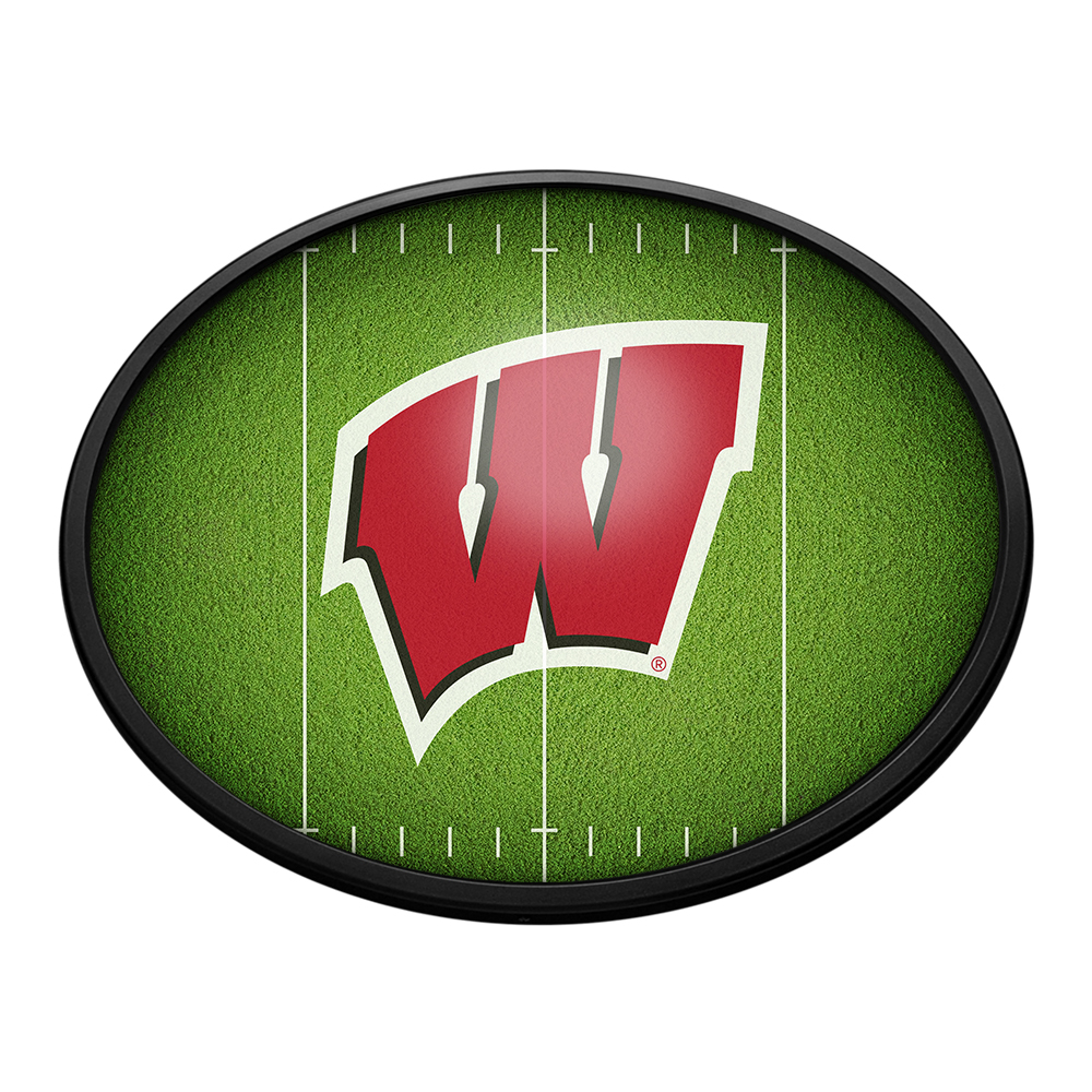 Wisconsin Badgers: On the 50 - Oval Slimline Lighted Wall Sign