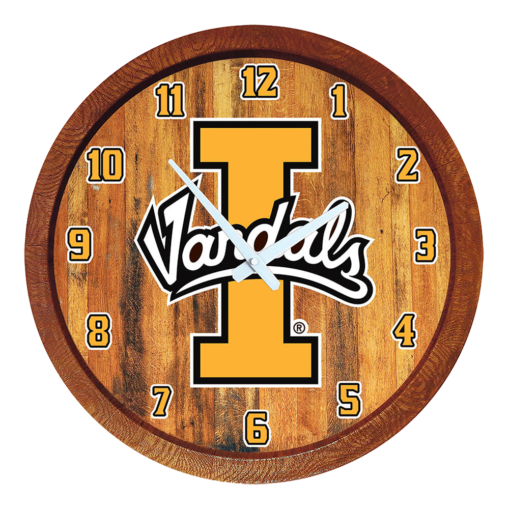 Idaho Vandals "Faux" Barrel Top Wall Clock  