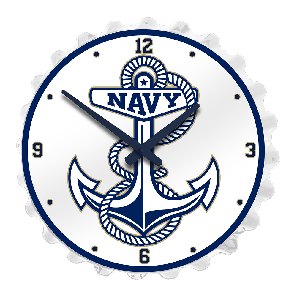 Navy Midshipmen Anchor - Bottle Cap Wall Clock