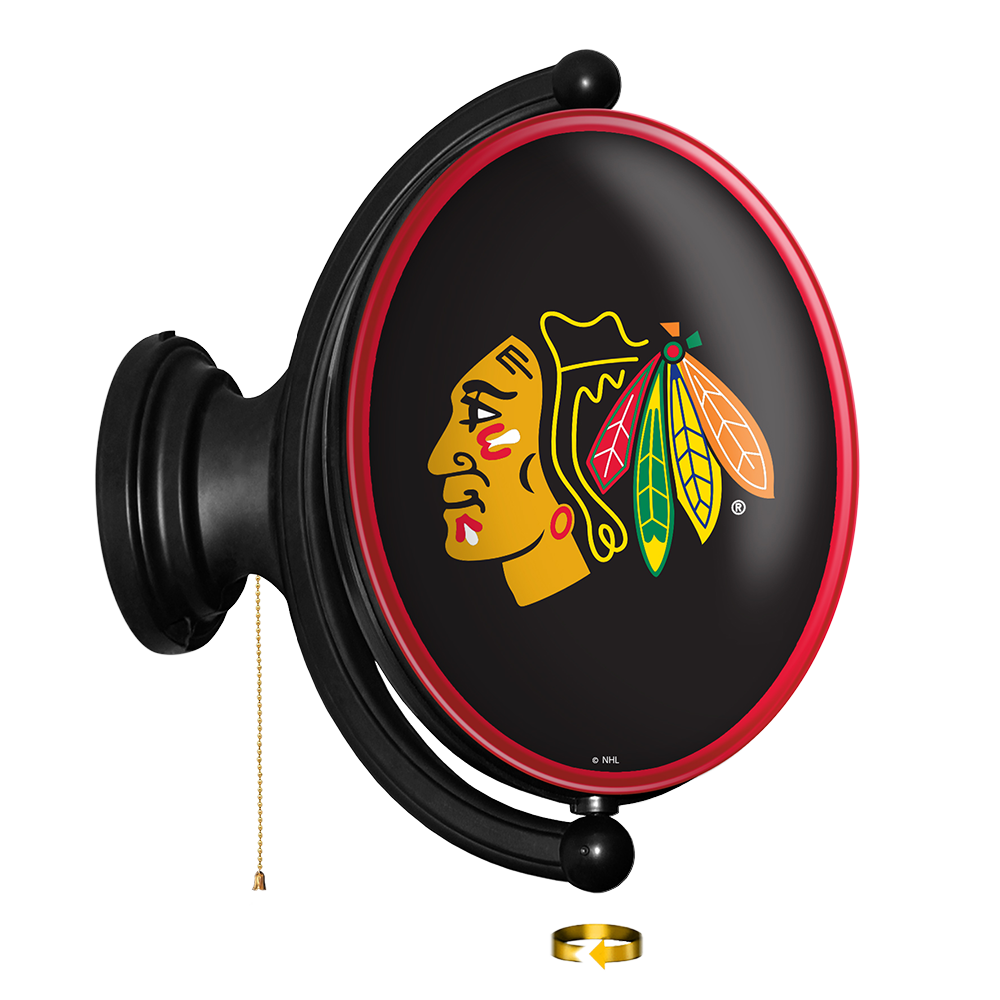 Chicago Blackhawks Original Oval Rotating Lighted Wall Sign