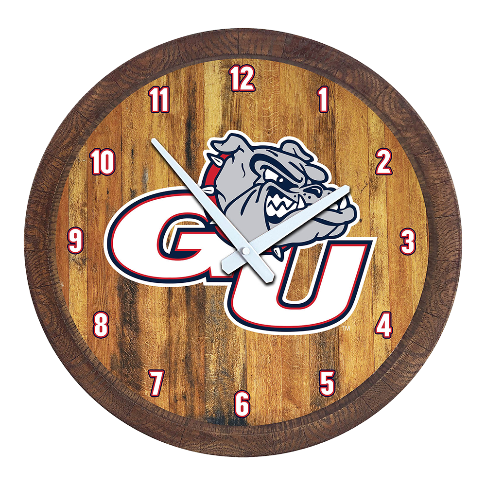 Gonzaga Bulldogs: GU - "Faux" Barrel Top Wall Clock  