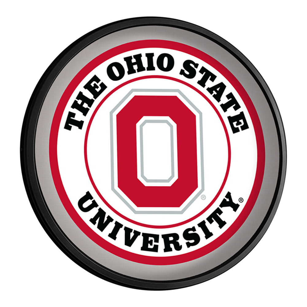 Ohio State Buckeyes: Block O - Round Slimline Lighted Wall Sign