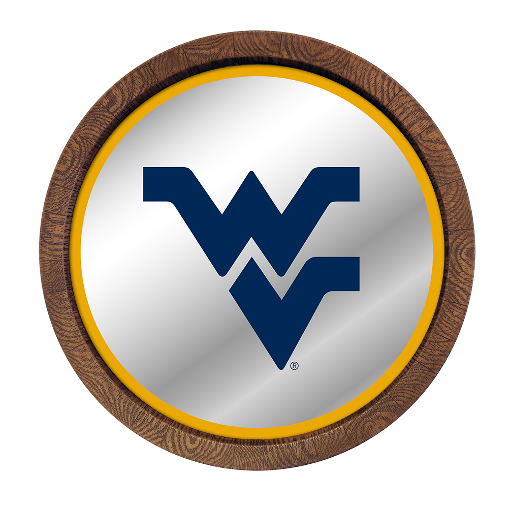 West Virginia Mountaineers Mirrored Barrel Top Mirrored Wall Sign