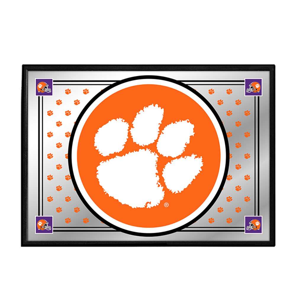 Clemson Tigers: Paw Print, Team Spirit - Framed Mirrored Wall Sign  