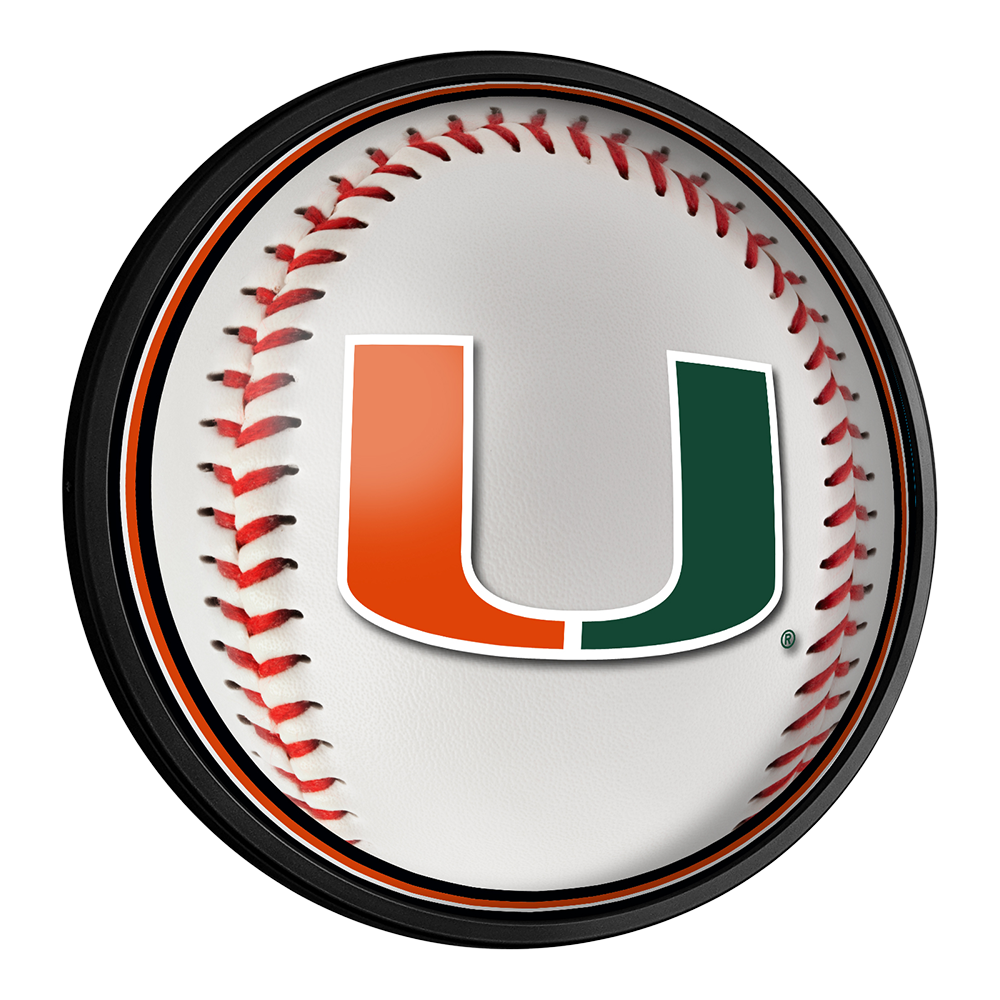 Miami Hurricanes: Baseball - Slimline Lighted Wall Sign