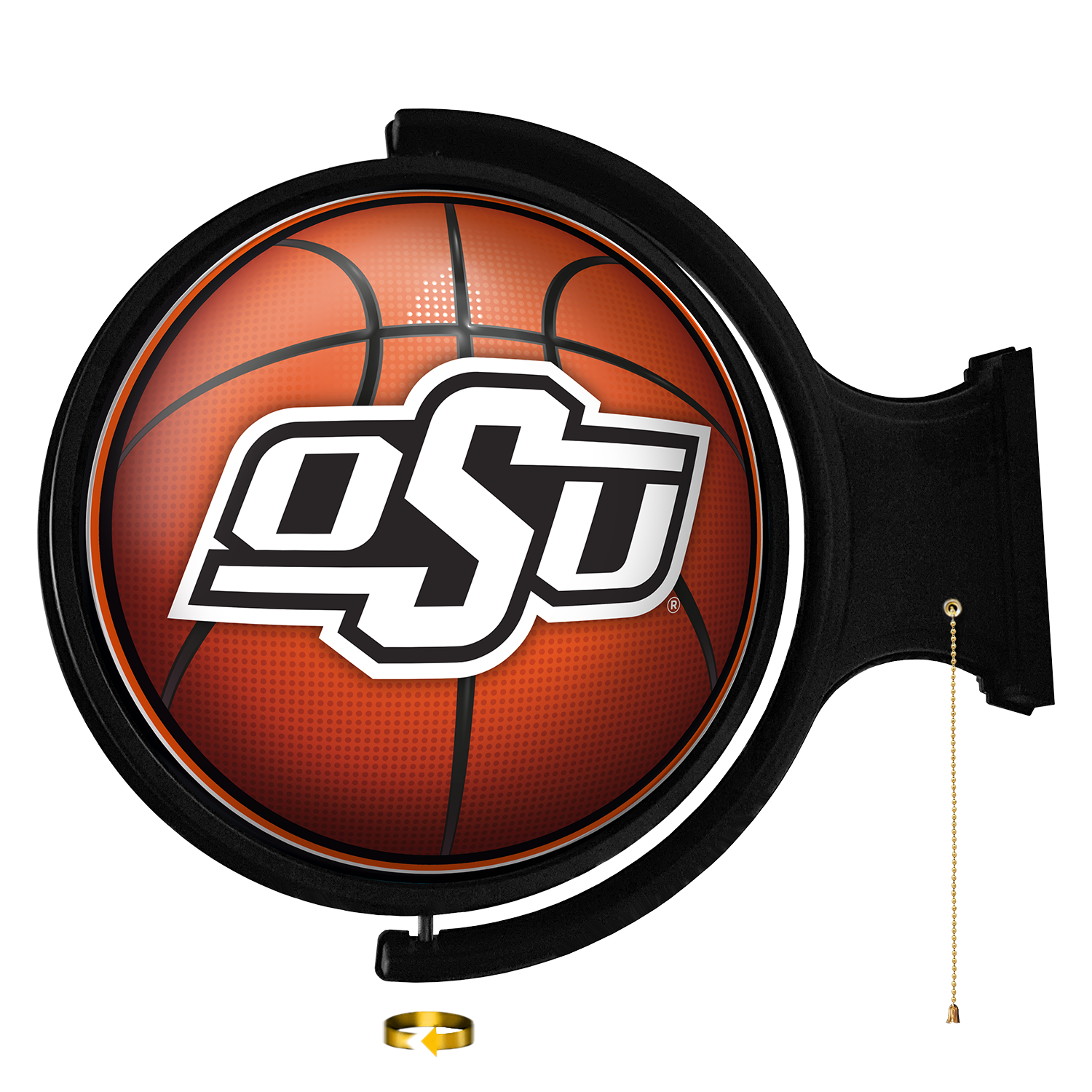 Oklahoma State Cowboys: Basketball - Original Round Rotating Lighted Wall Sign