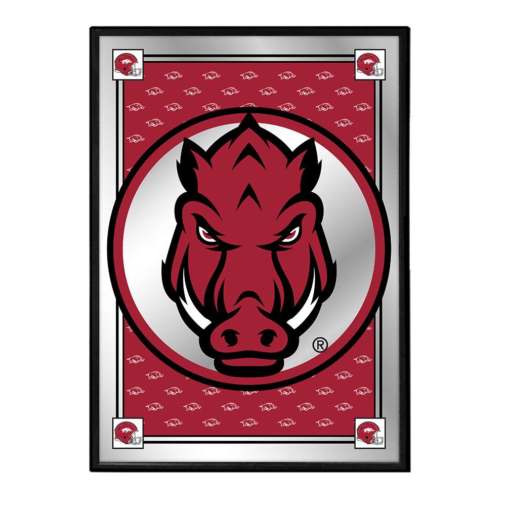 Arkansas Razorbacks: Tusk Stare, Team Spirit - Framed Mirrored Wall Sign  