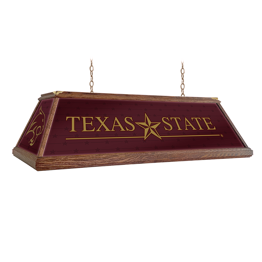 Texas State Bobcats Premium Wood Pool Table Light