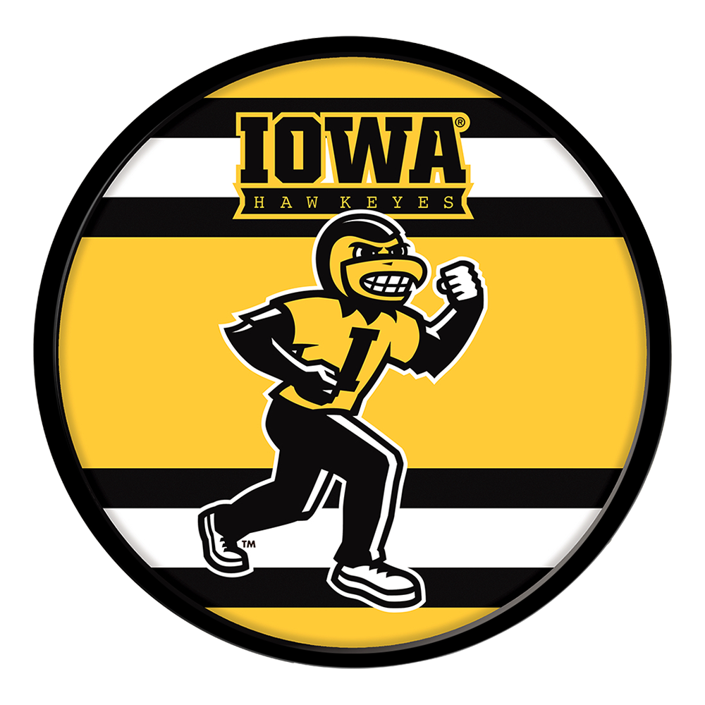 Iowa Hawkeyes: Stripes - Round Modern Disc Wall Sign