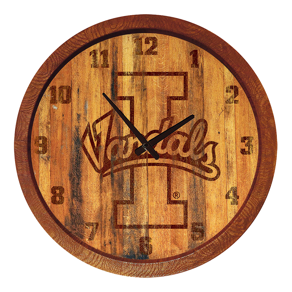 Idaho Vandals Branded "Faux" Barrel Top Wall Clock  