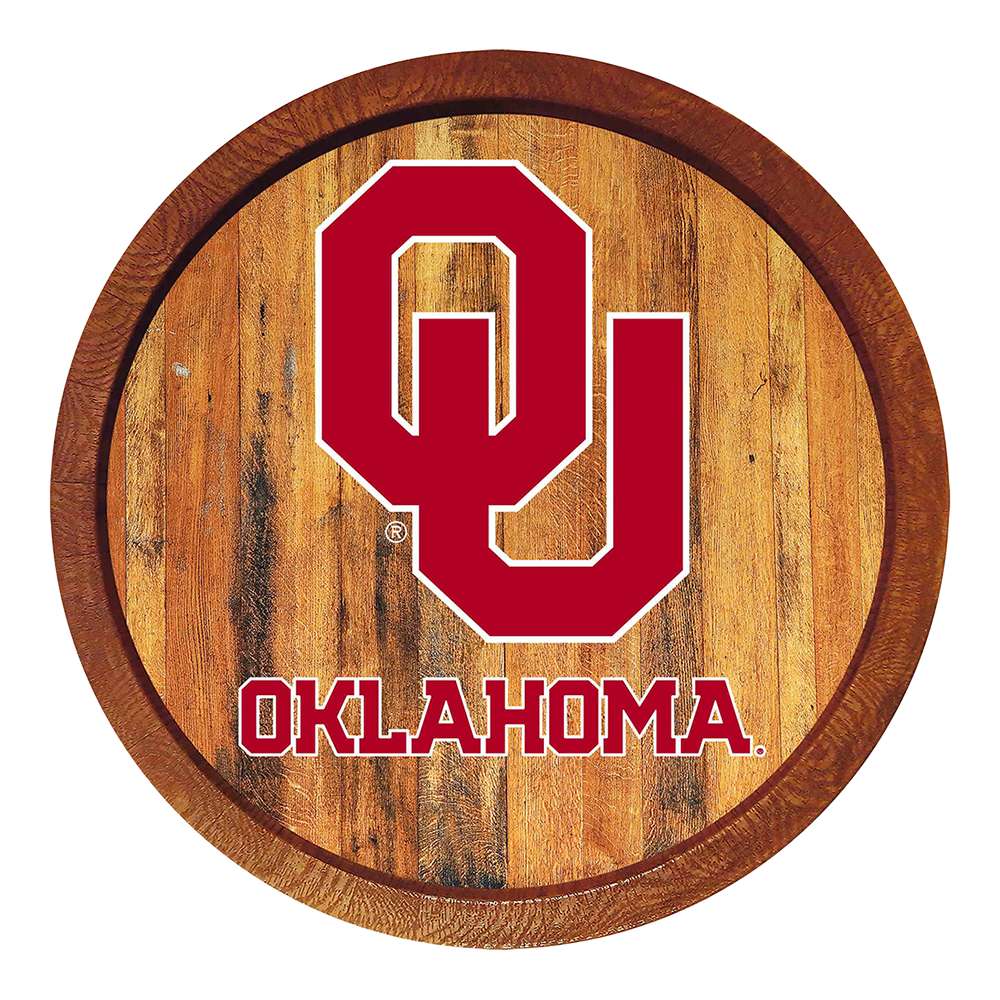 Oklahoma Sooners: "Faux" Barrel Top Sign  