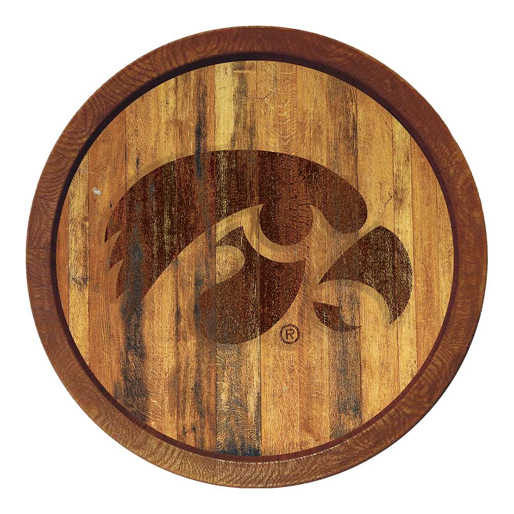 Iowa Hawkeyes: Branded Round "Faux" Barrel Top Sign  