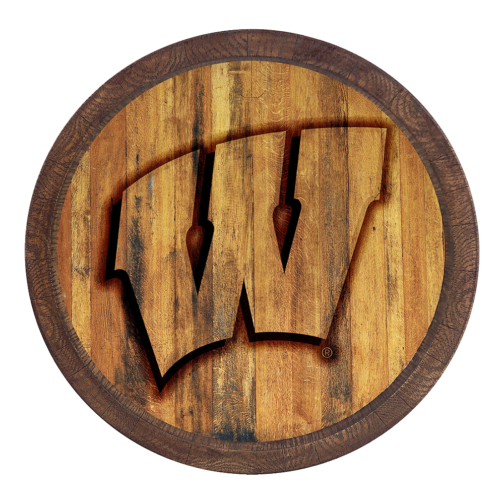 Wisconsin Badgers: Branded "Faux" Barrel Top Sign  