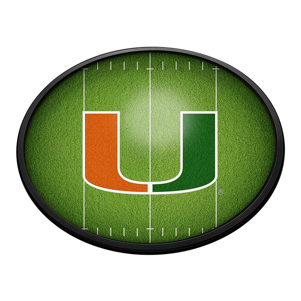 Miami Hurricanes: On the 50 - Oval Slimline Lighted Wall Sign