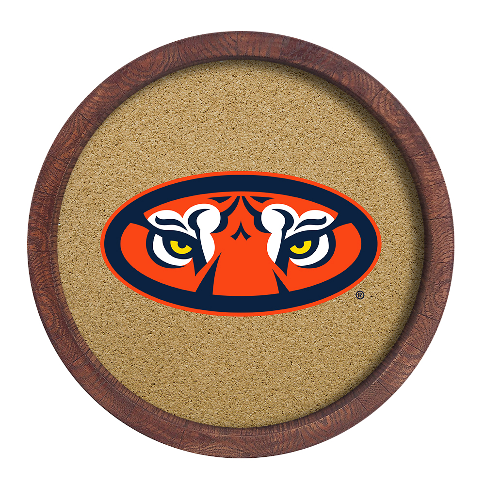 Auburn Tigers: Tiger Eyes - "Faux" Barrel Framed Cork Board  