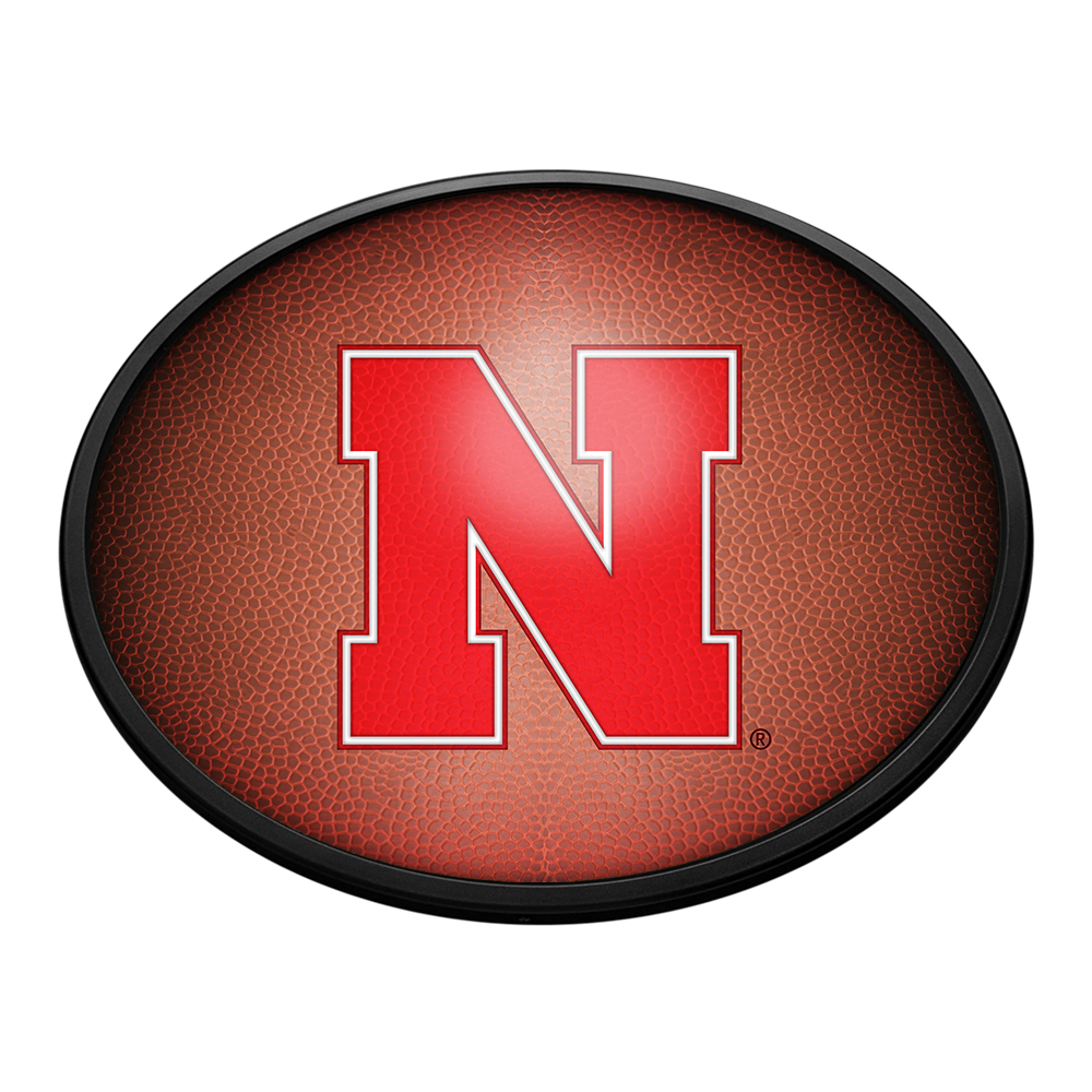 Nebraska Cornhuskers: Pigskin - Oval Slimline Lighted Wall Sign