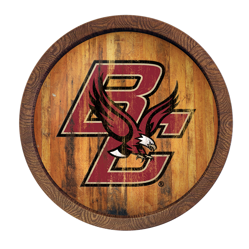 Boston College Eagles: Weathered "Faux" Barrel Top Sign  
