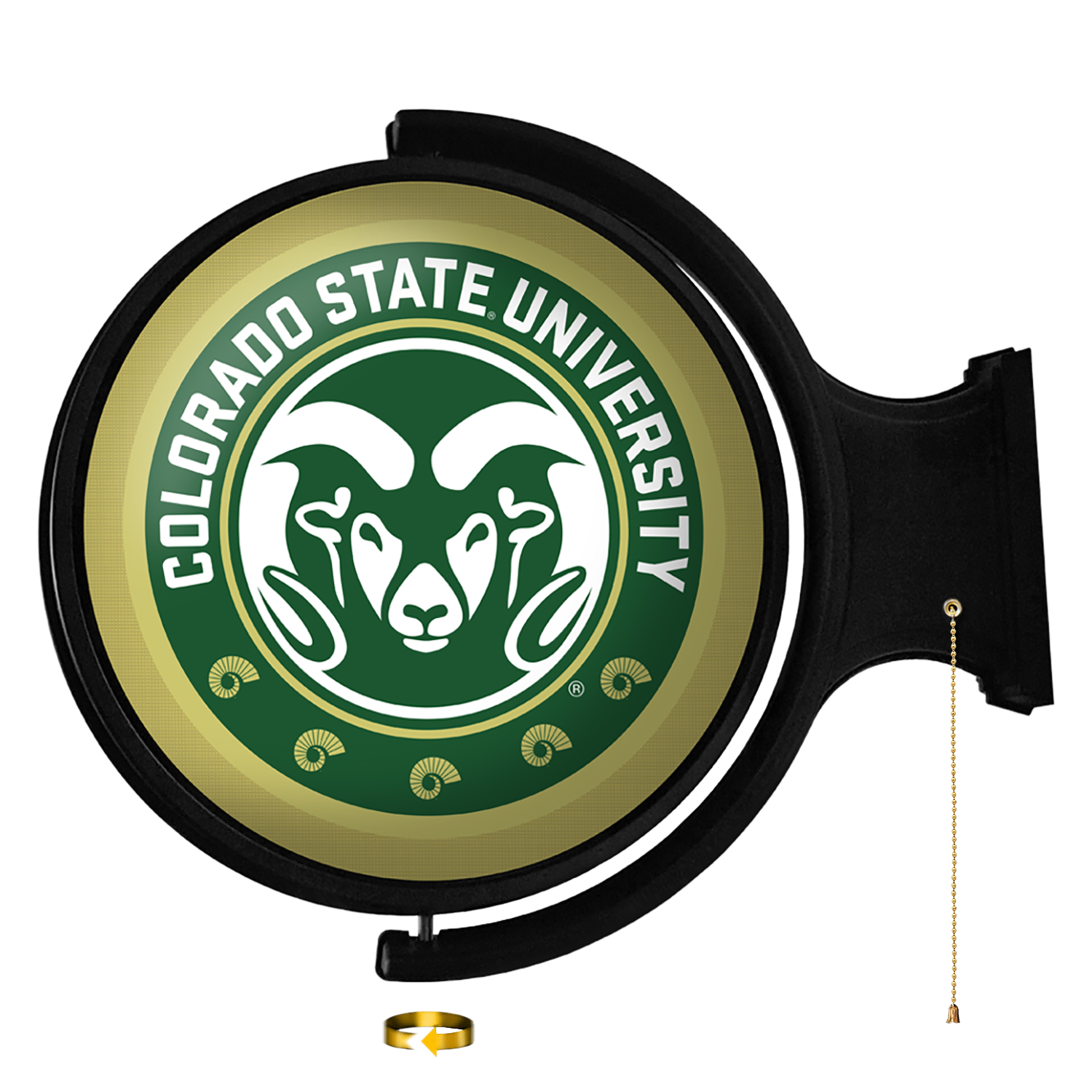 Colorado State Rams: Gold - Original Round Rotating Lighted Wall Sign  