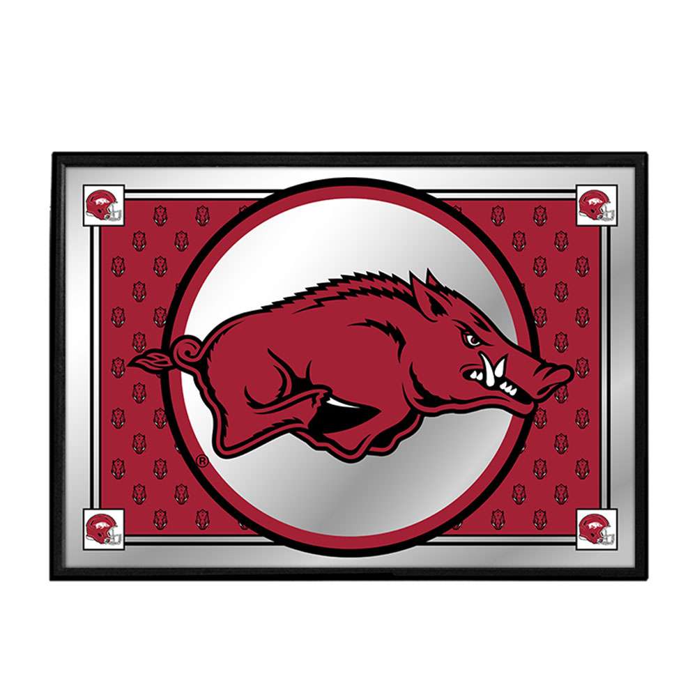Arkansas Razorbacks: Mascot, Team Spirit Framed Mirrored Wall Sign  