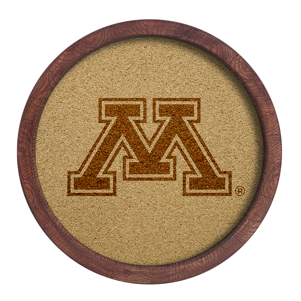 Minnesota Golden Gophers: "Faux" Barrel Framed Cork Board  
