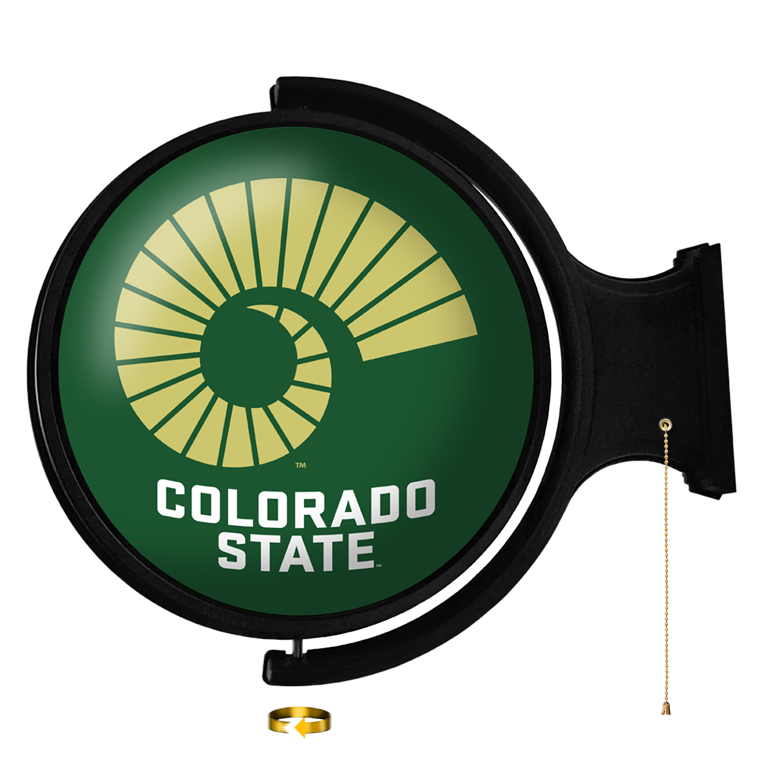 Colorado State Rams: Ram's Horn - Original Round Rotating Lighted Wall Sign  