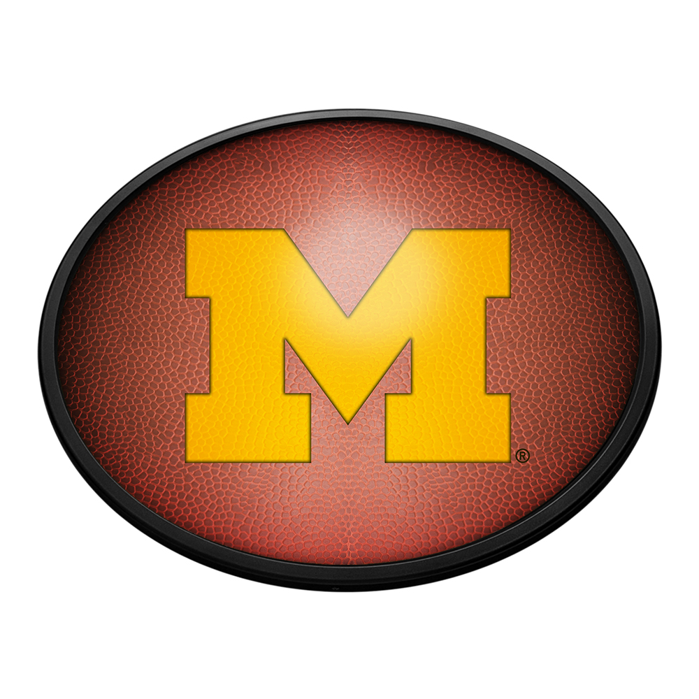 Michigan Wolverines Pigskin - Oval Slimline Lighted Wall Sign