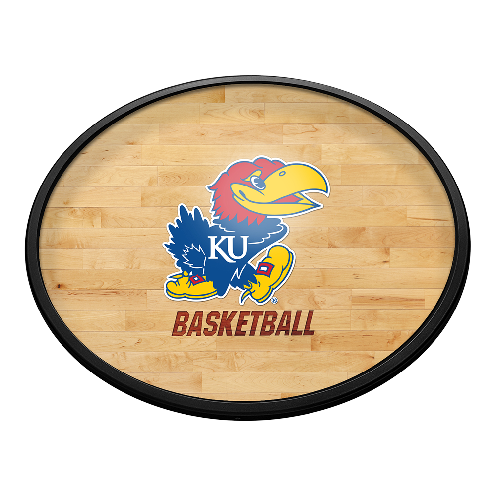 Kansas Jayhawks: Hardwood - Oval Slimline Lighted Wall Sign
