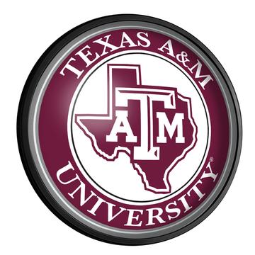 Texas A&M Aggies: Texas - Round Slimline Lighted Wall Sign